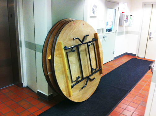 Round table folded